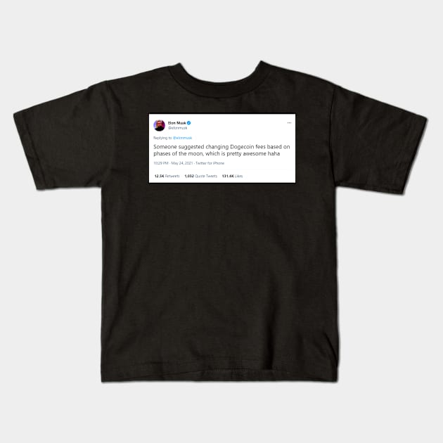 Elon Musk funny Tweet Kids T-Shirt by Stefan Balaz Design